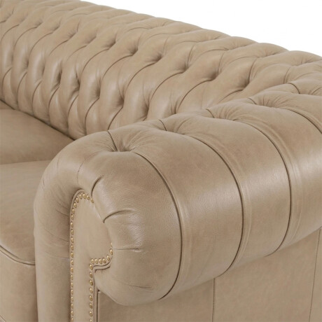 Sofá Chesterfield Novo - Cuero Básico - 3 cuerpos Arena - (Preventa)