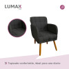 Pack x2 Sillón poltrona 1 cuerpo Lumax Maya nórdico de tela Negro
