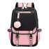 Mochila Impermeable Kawaii Estilo Coreano Notebook Usb Variante Color Rosa Negro