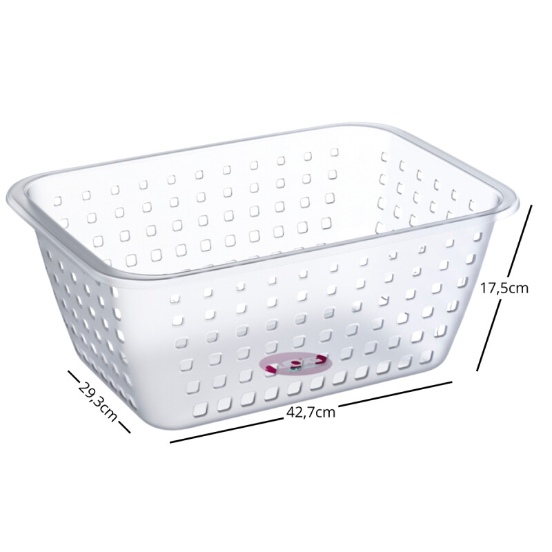 Set x2 Cestos extra grande 14 lts TRANSPARENTE