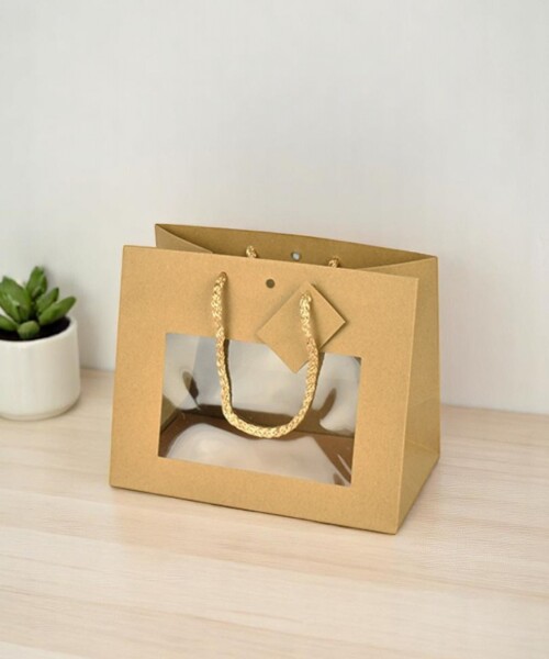Bolsa con ventana 24x14x19 cm MADERA