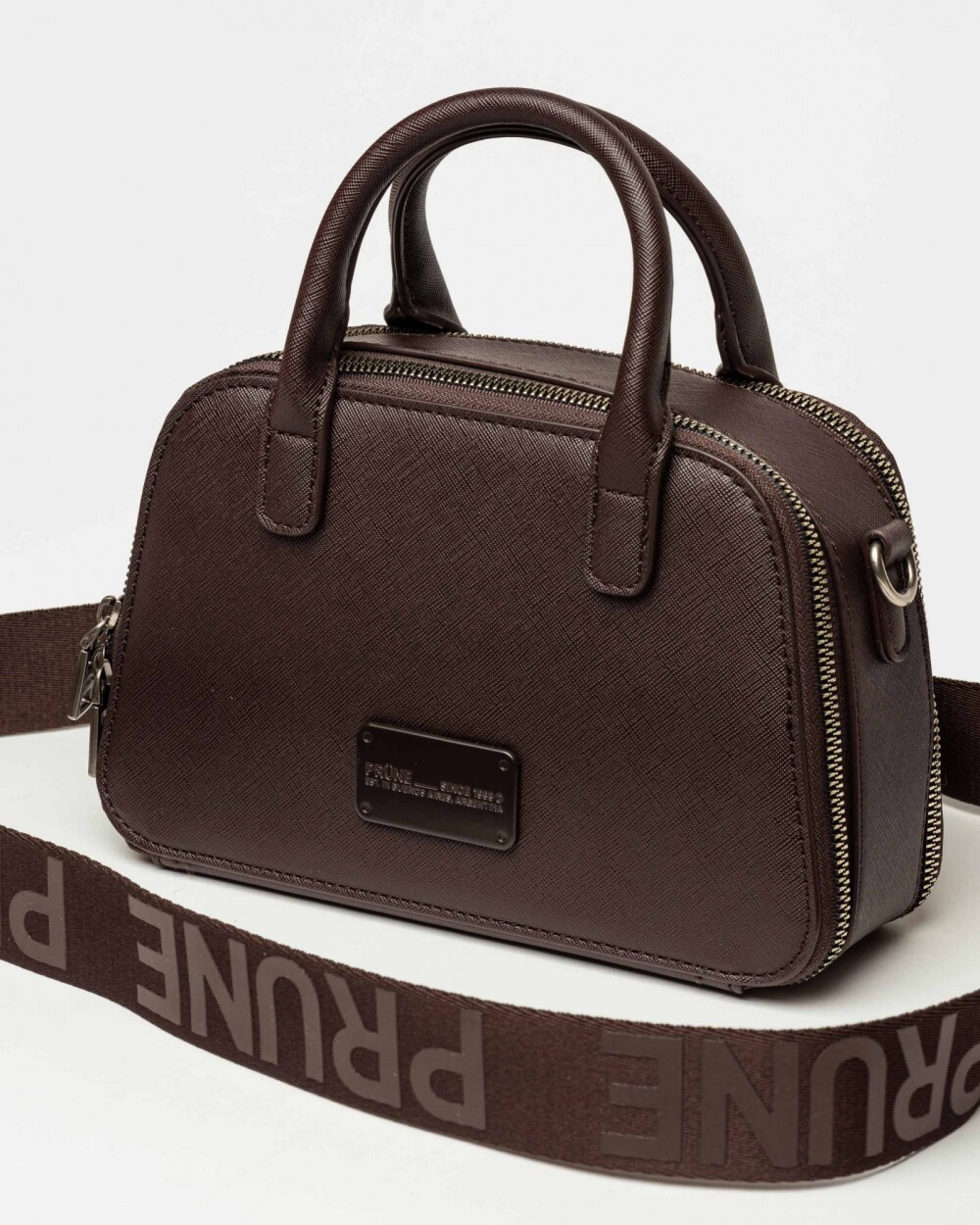 Cartera de mano New Penny en efecto cuero zaffiano Marron