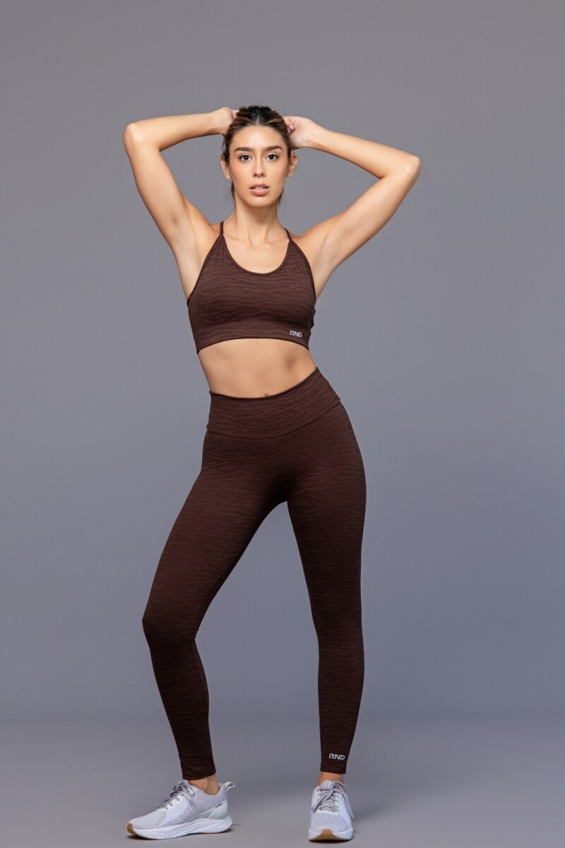 Legging Jacquard. Estampa marrón