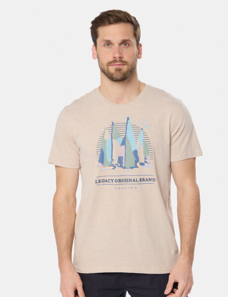 REMERA ESTAMPADA DE ALGODÓN Beige