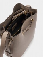 Bolso Bandolera Con Cordón taupe