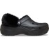 Classic Platform Fuzz Lined Clog W Black