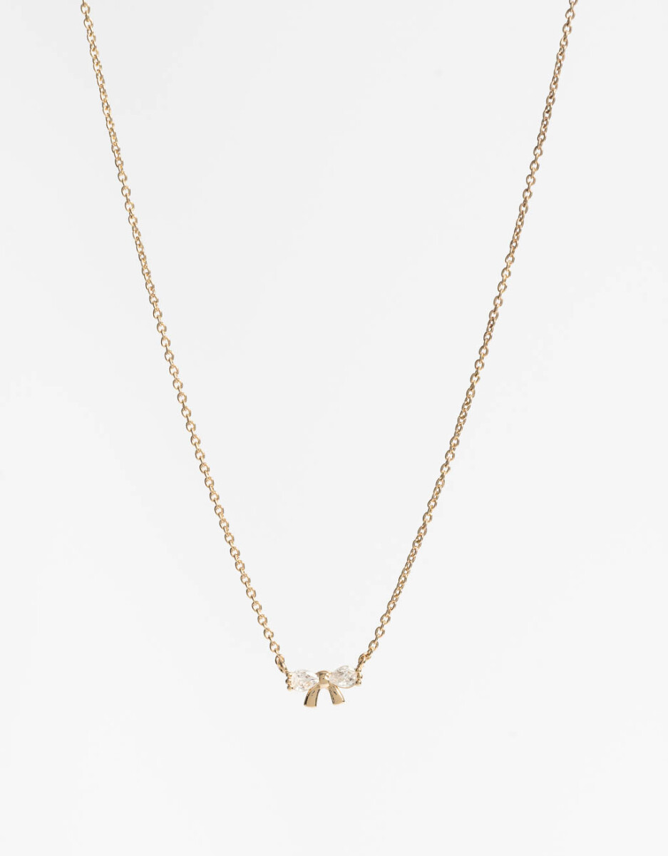 Collar Corto Moño Con Cubic 