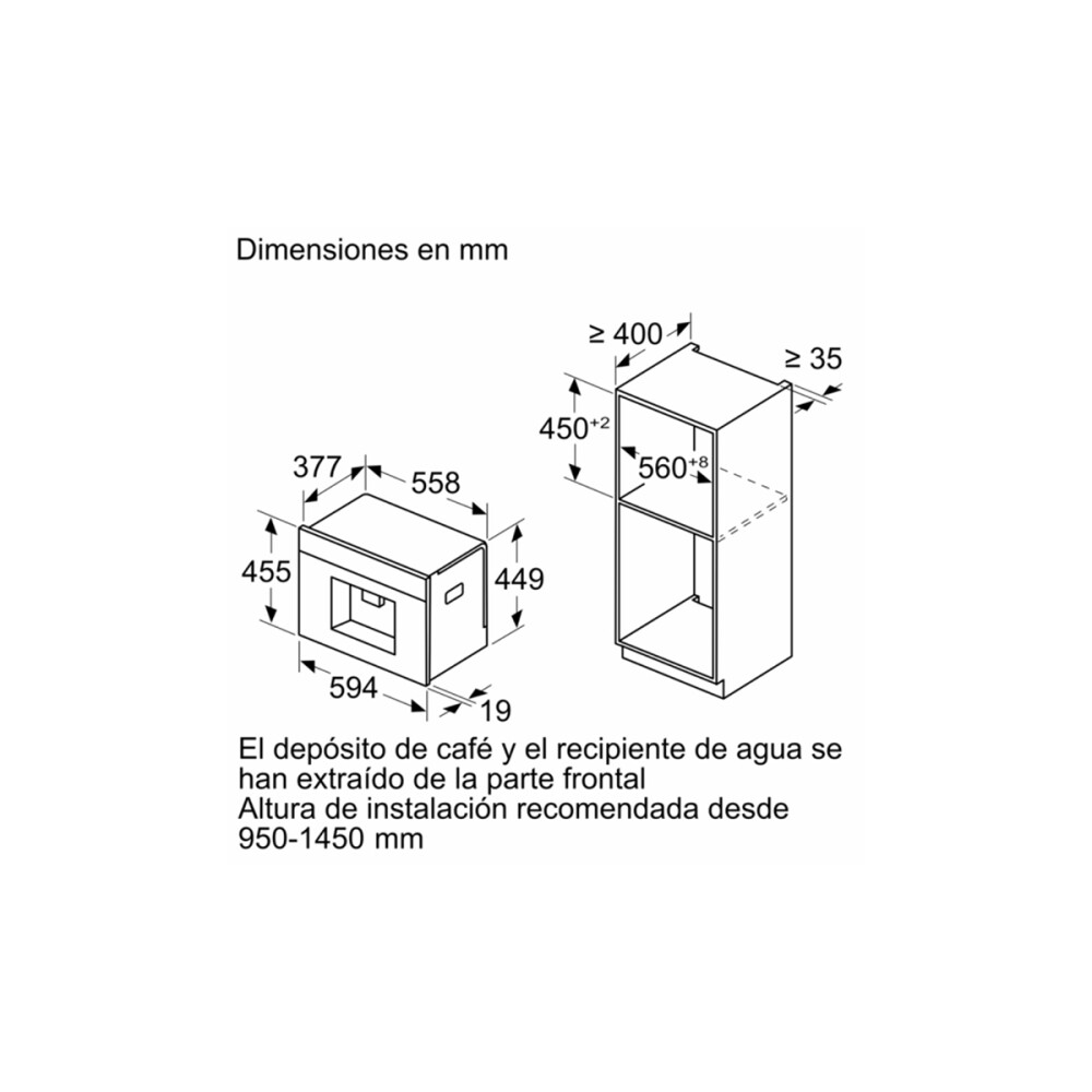 Cafetera totalmente integrable Bosch CTL7181B0 Cafetera totalmente integrable Bosch CTL7181B0