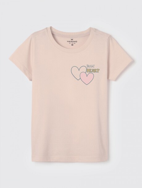 CAMISETA INFANTIL CON ESTAMPA ROSA