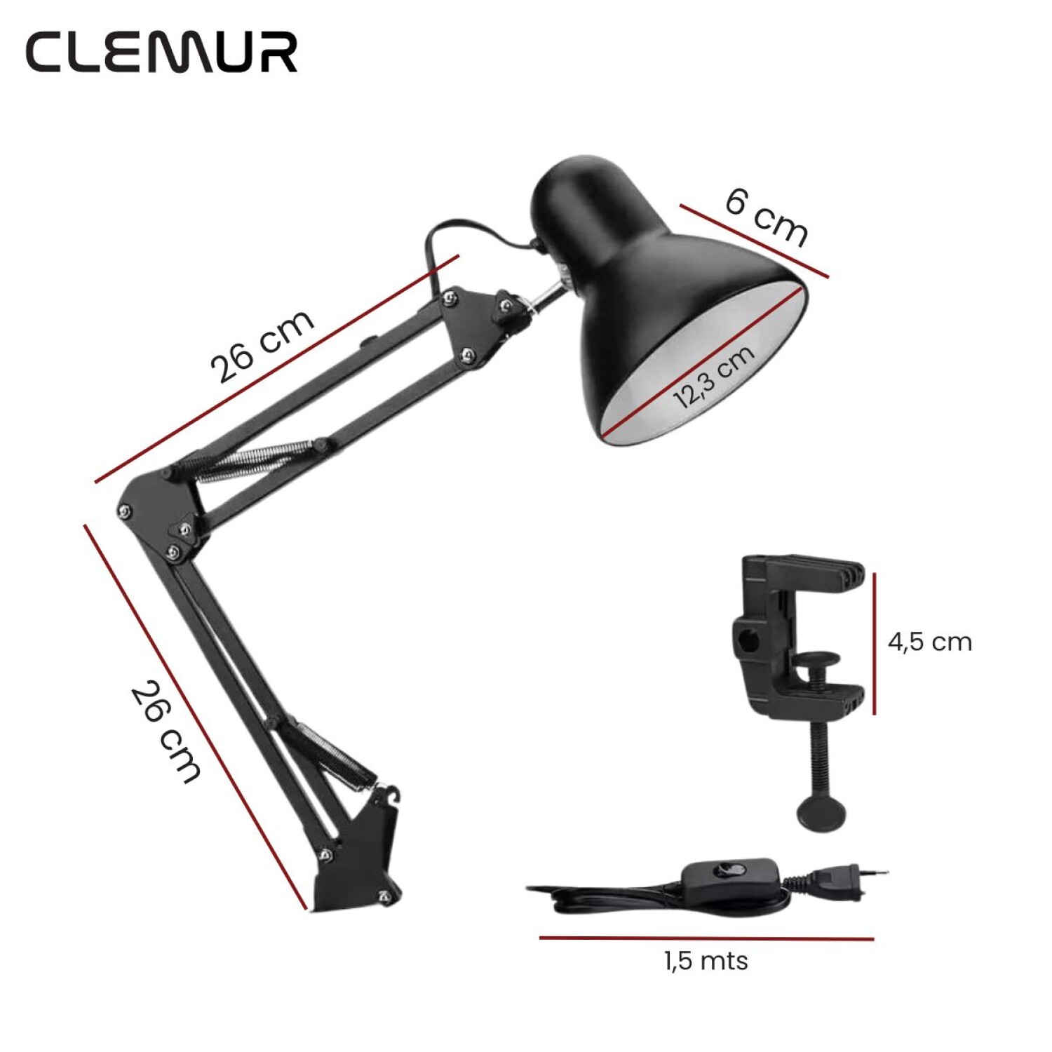 AKRON - Lámpara Colgante - 50 Cm - 1xE27 - Negro | Premium