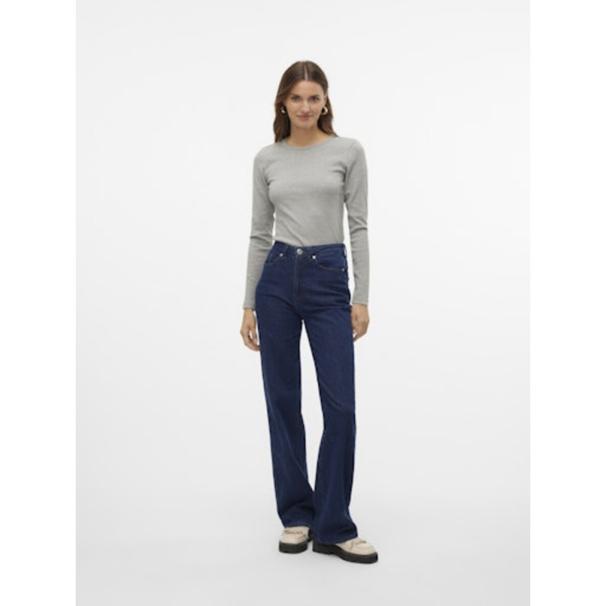 VMCHLOE LS LUREX SHORT TOP JRS - CORE-20 1 Light Grey Mela/Detail SILVER 