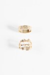 Set anillos texture dorado