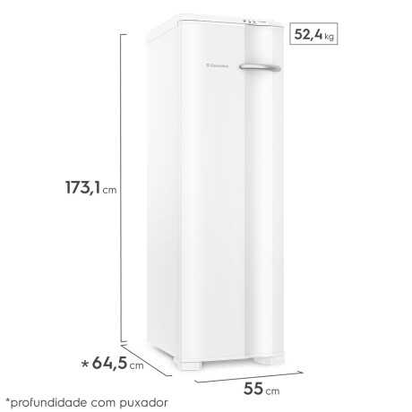 freezer vertical electrolux /frio humedo/253 lts. WHITE