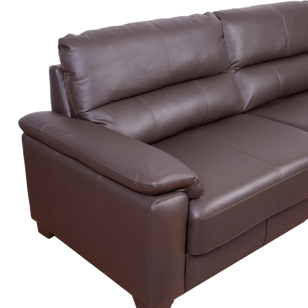 SOFA 2 CUERPOS CUERO-100-NATURAL MARRON VENECIA CHOC.