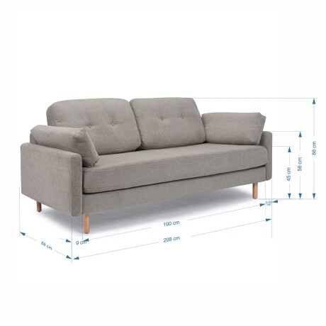 Sofa Taurus 3 Cuerpos Gris 001