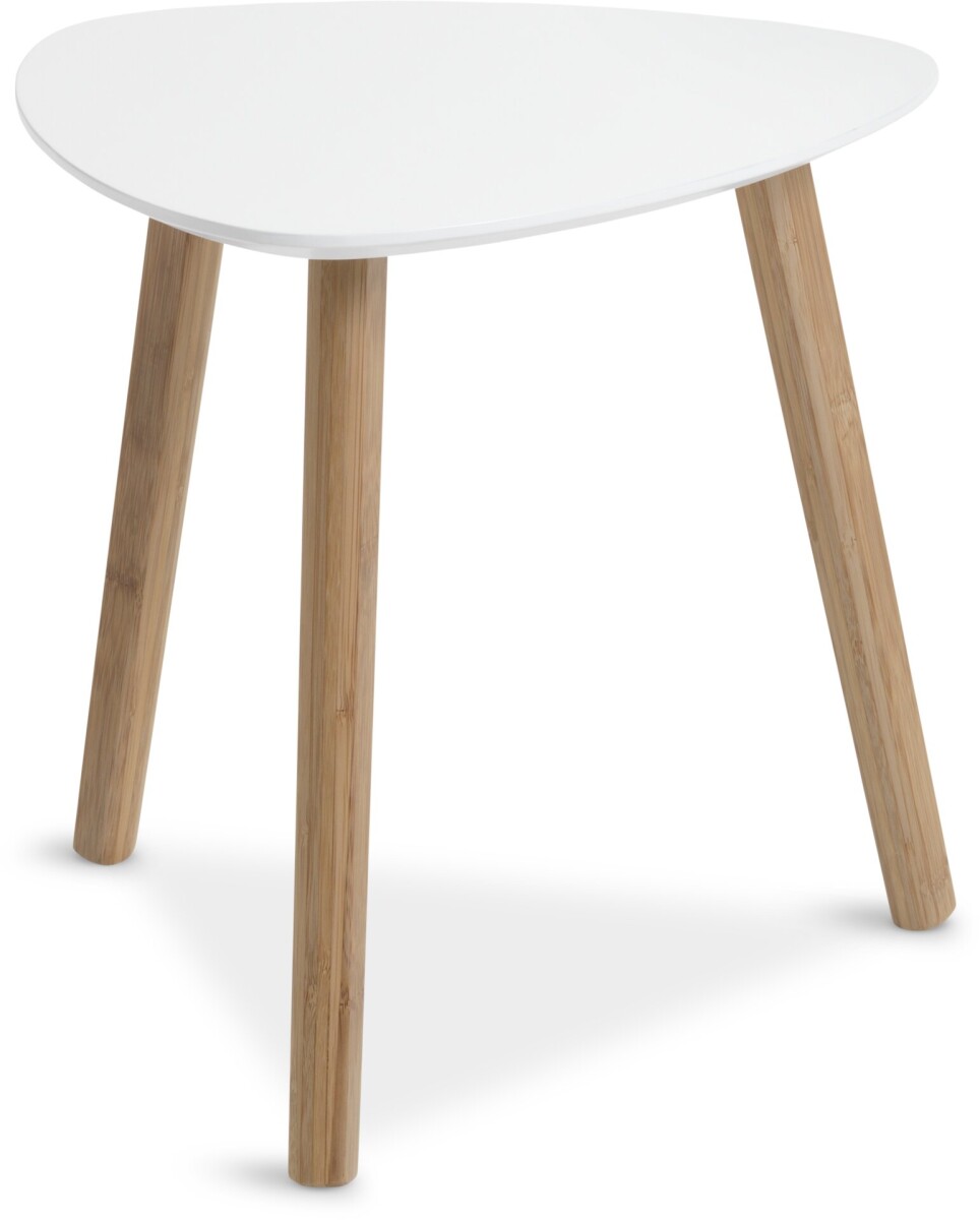 Mesa auxiliar TAPS 40x40 blanco/bambú - Arena 