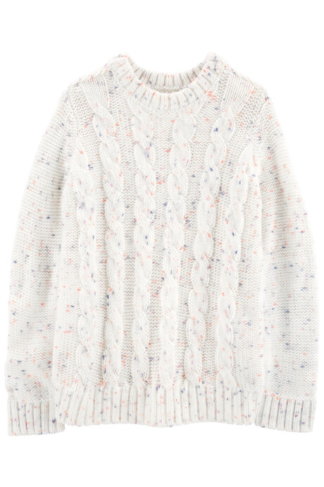 Buzo de punto trenzado con pintitas Sin color