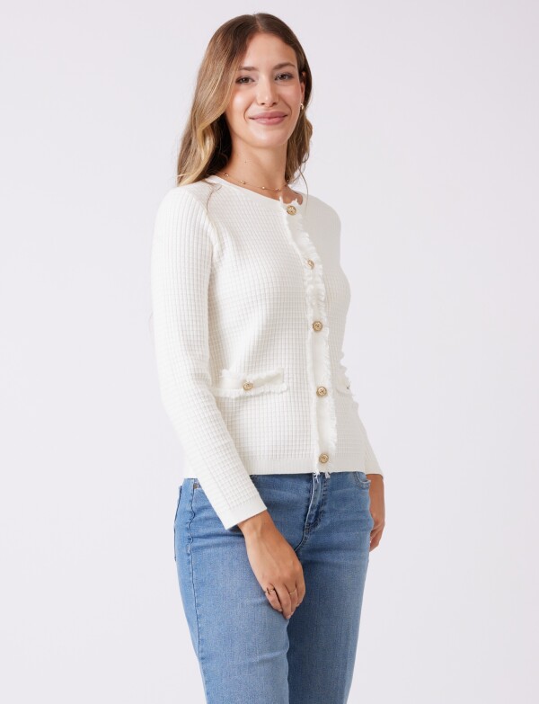 Cardigan Flecos CRUDO