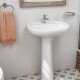 PILETA PARA PEDESTAL ANDINA BLANCO BRILLO 1 AGUJERO 000