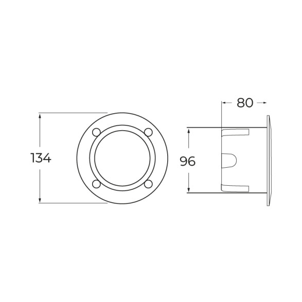 Luminaria de embutir LED redonda gris IP66 Ø134mm FL0300