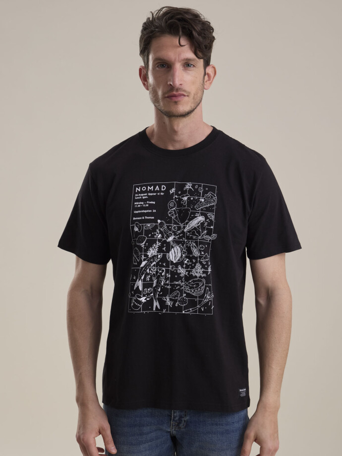 T-SHIRT ESTAMPA FOOD NEGRO