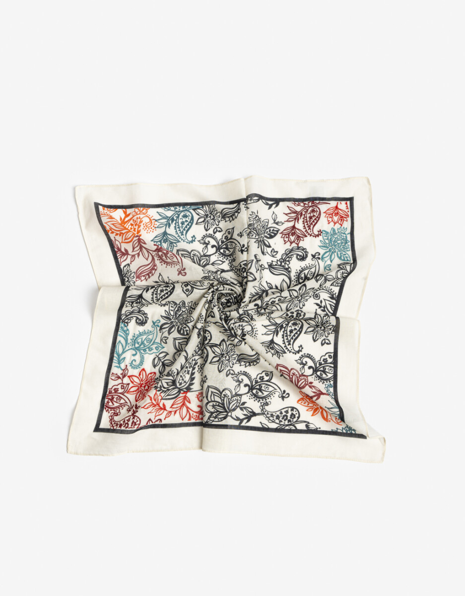 Pañuelo De Estampado De Bulgaros Y Bordado 