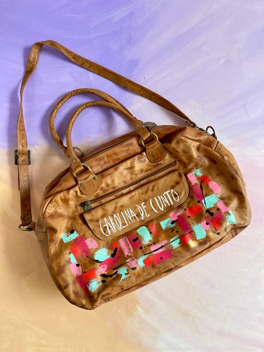 Bolso De Viaje Terra Con Arte Turquesa 