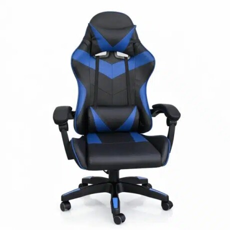 Silla Gamer Ergonómica con Masajes Negra y Azul 001