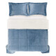Acolchado Terciopelo y Corderito KARSTEN c/porta Almohada KING Sonata Azul