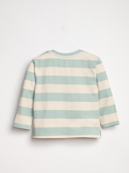 Remera Manga Larga Estampada Break The Rules Rayas Verde