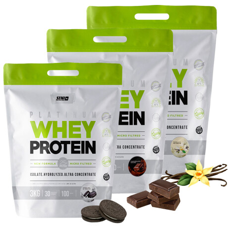 Kit Star Nutrition Whey Protein Isolate 3kg Proteína Chocolate
