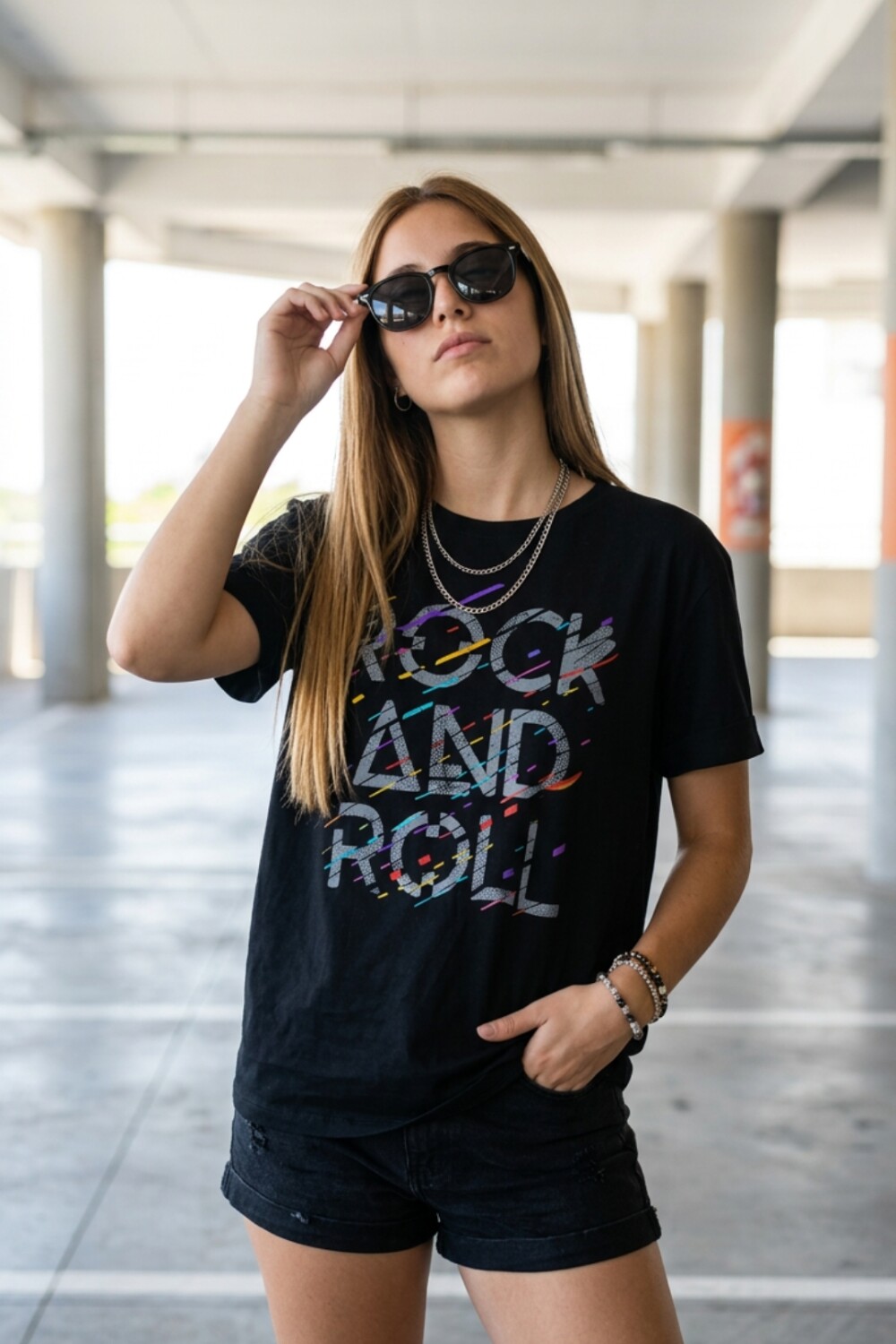 Remera Rock and roll Negro