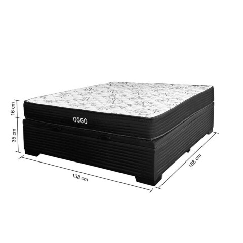 Sommier Baul SUPER MEGA Oggo® - Espuma - GARANTIA 1 AÑO 2 Plaza - 138 cm