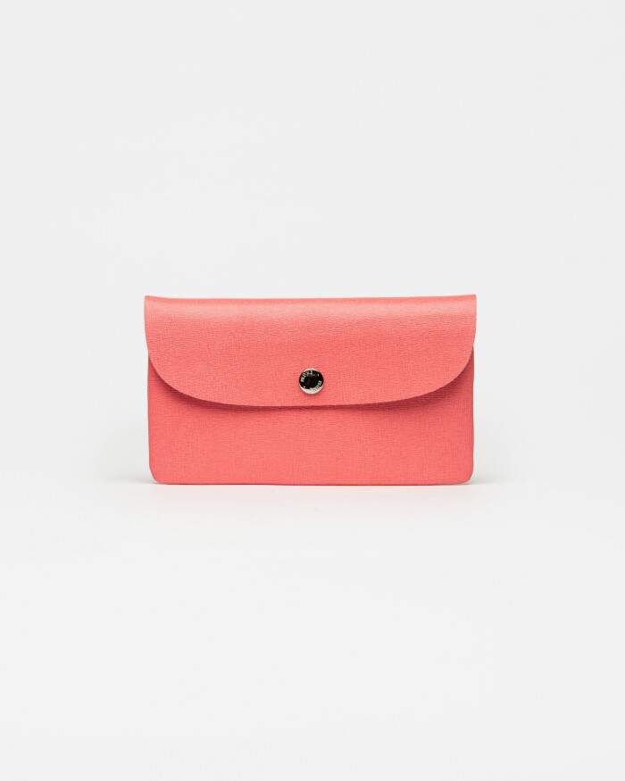 Sobre Santina en cuero grabado saffiano Salmon