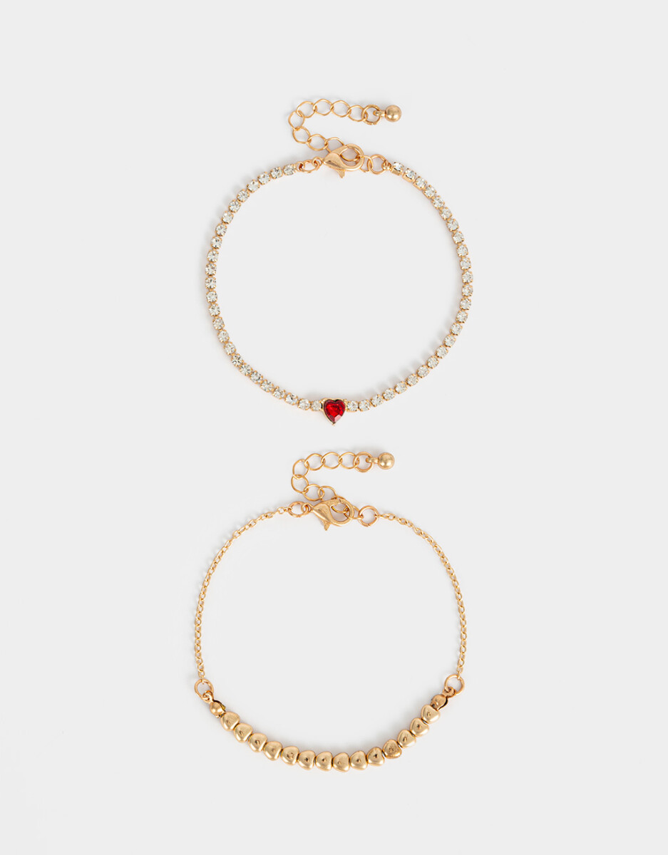 Pulseras Flexibles Sets Con Corazón 