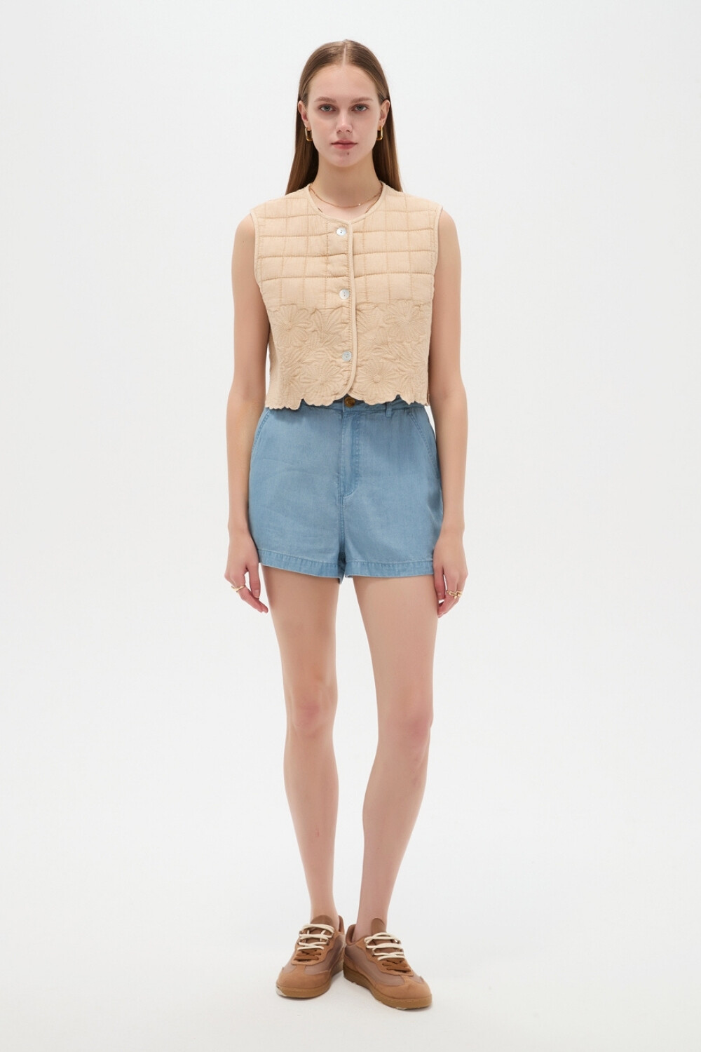 Chaleco Pufia Beige Claro