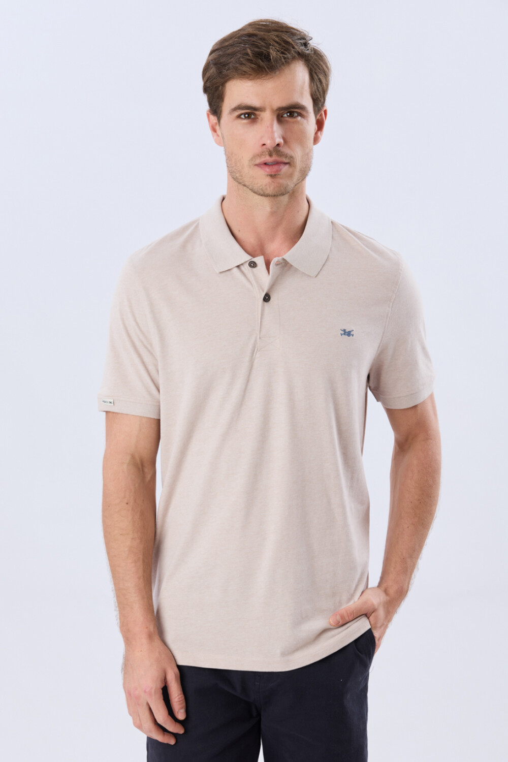 REMERA POLO LISA JERSEY Beige