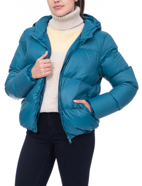 Campera puffer petroleo