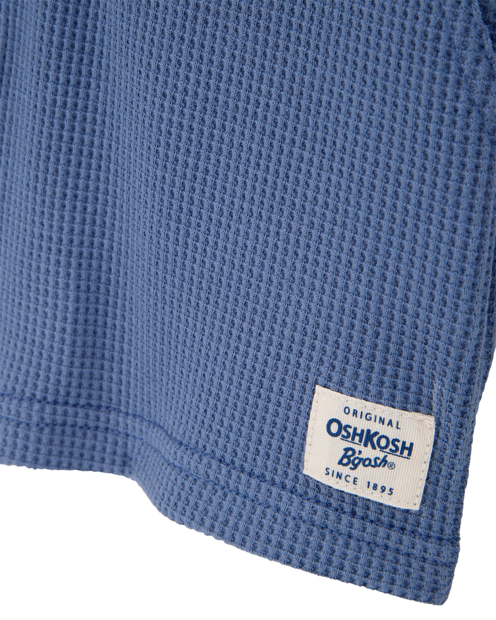 Short de algodón, punto waffle, azul Sin color