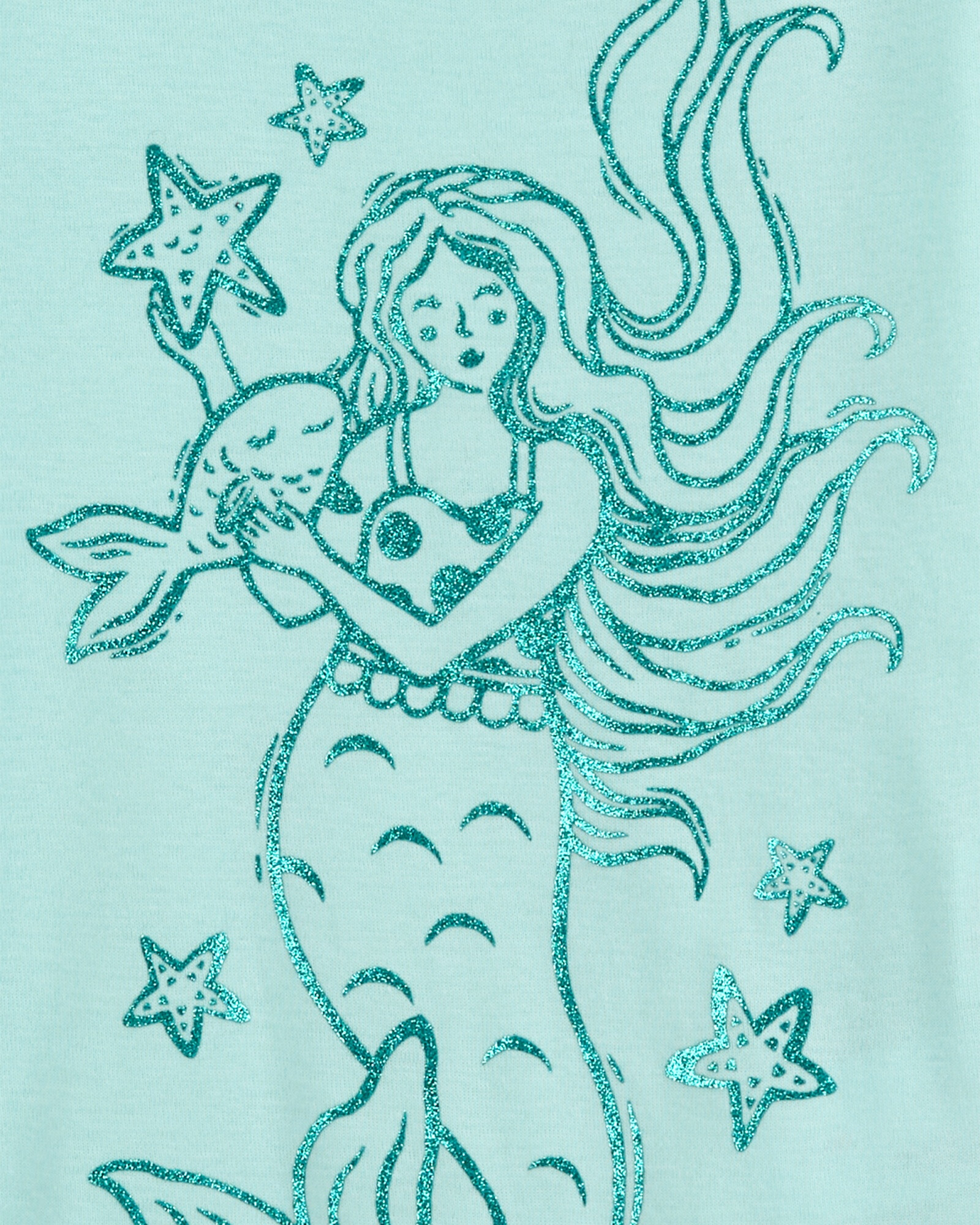 Pijama cuatro piezas de algodón, dos shorts y dos remeras manga corta diseños sirenas Pijama cuatro piezas de algodón, dos shorts y dos remeras manga corta diseños sirenas