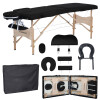 Cama Camilla Masajes Portatil Plegable 2 Secciones Negro