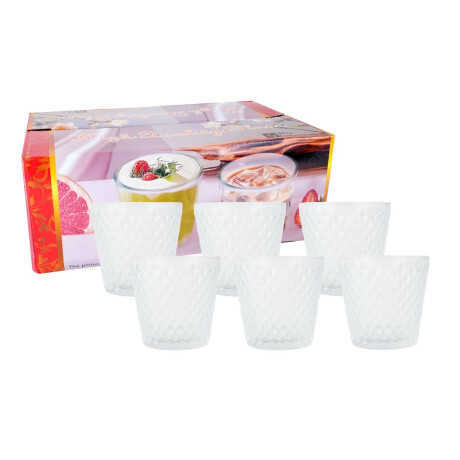 Set de 6 vasos de vidrio labrados Set de 6 vasos de vidrio labrados