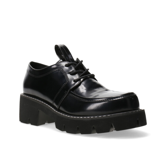 Zapato mocasín TOKYO con taco y plataforma acordo Black