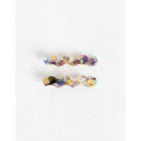 Set De Hebillas Wavy Combinacion Tricolor