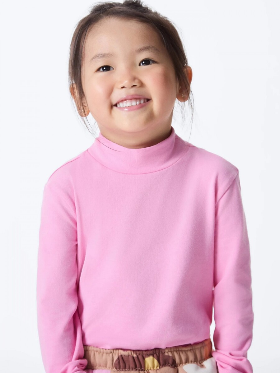 POLERA INFANTIL DE CUELLO ALTO - ROSADO 