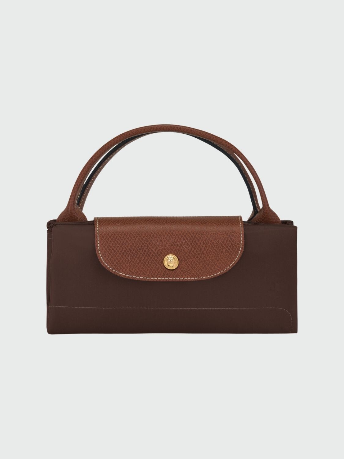 Longchamp -Bolso de viaje Longchamp plegable con cierre y asa corta, Le pliage Marrón