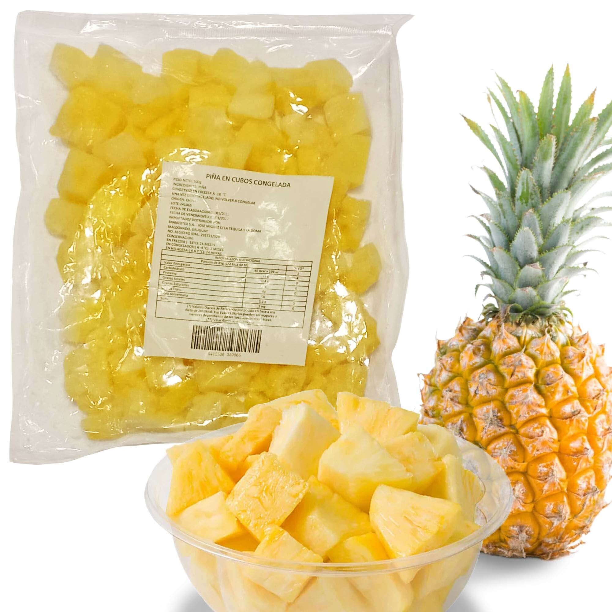 PIÑA CUBOS 500G — Hola Congelados