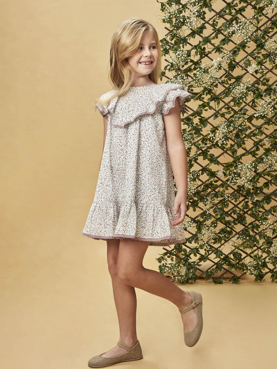 Vestido De Florecitas Berenjena