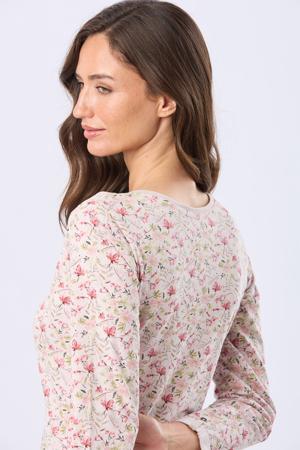 REMERA ESTAMPADA DE ALGODÓN Beige