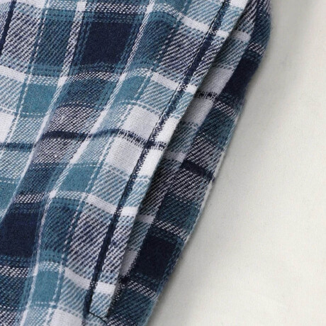 Campera Camisa Leñadora Cangurito Capucha Con Cierre Azul